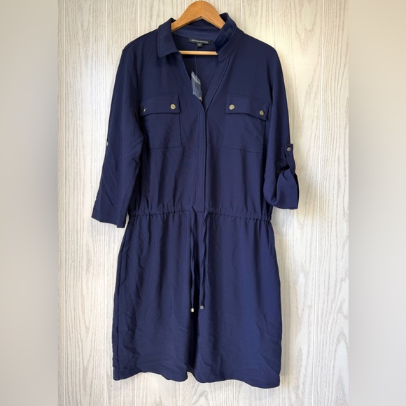 Boston Proper Navy Utility Shirt Dress Size XL NWT - Picture 3 of 4